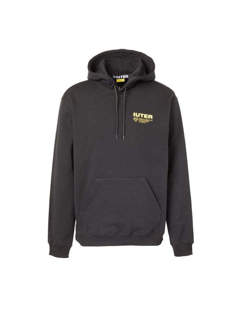 rinascente Iuter Felpa con cappuccio info logo retro - nero