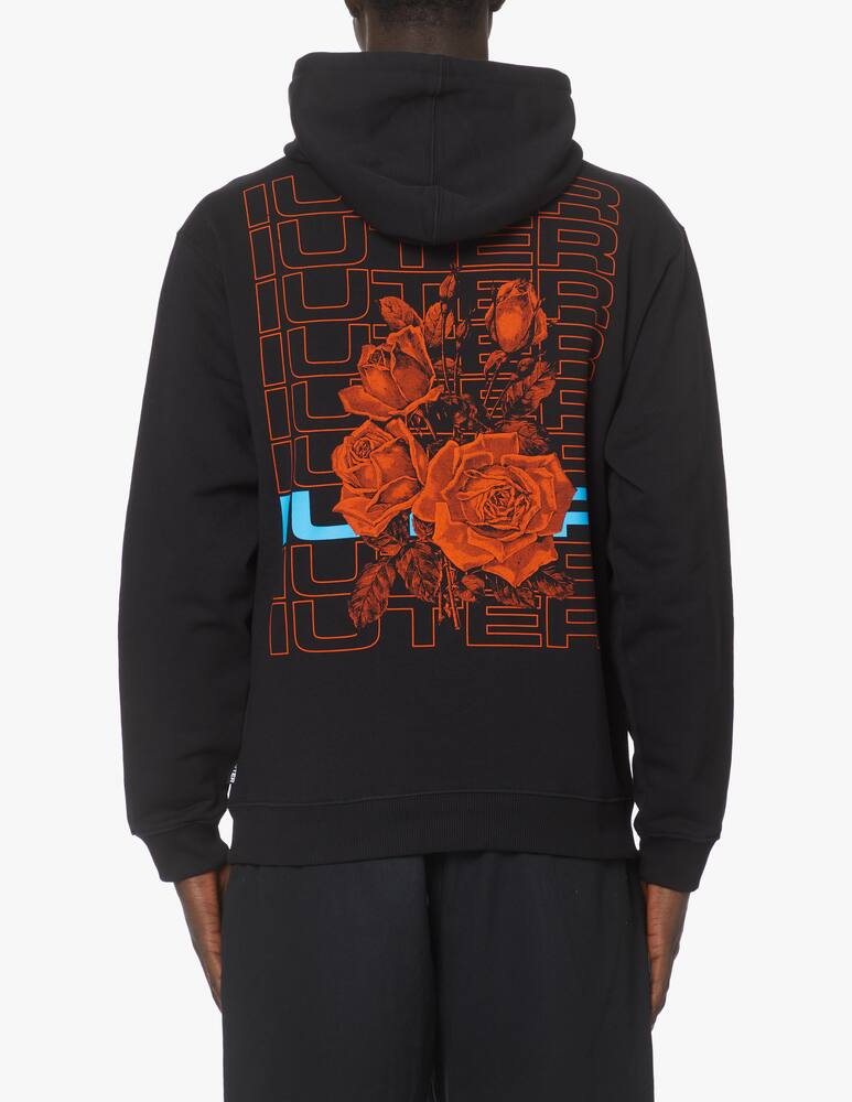 rinascente Iuter Rose thorn back hoodie - black