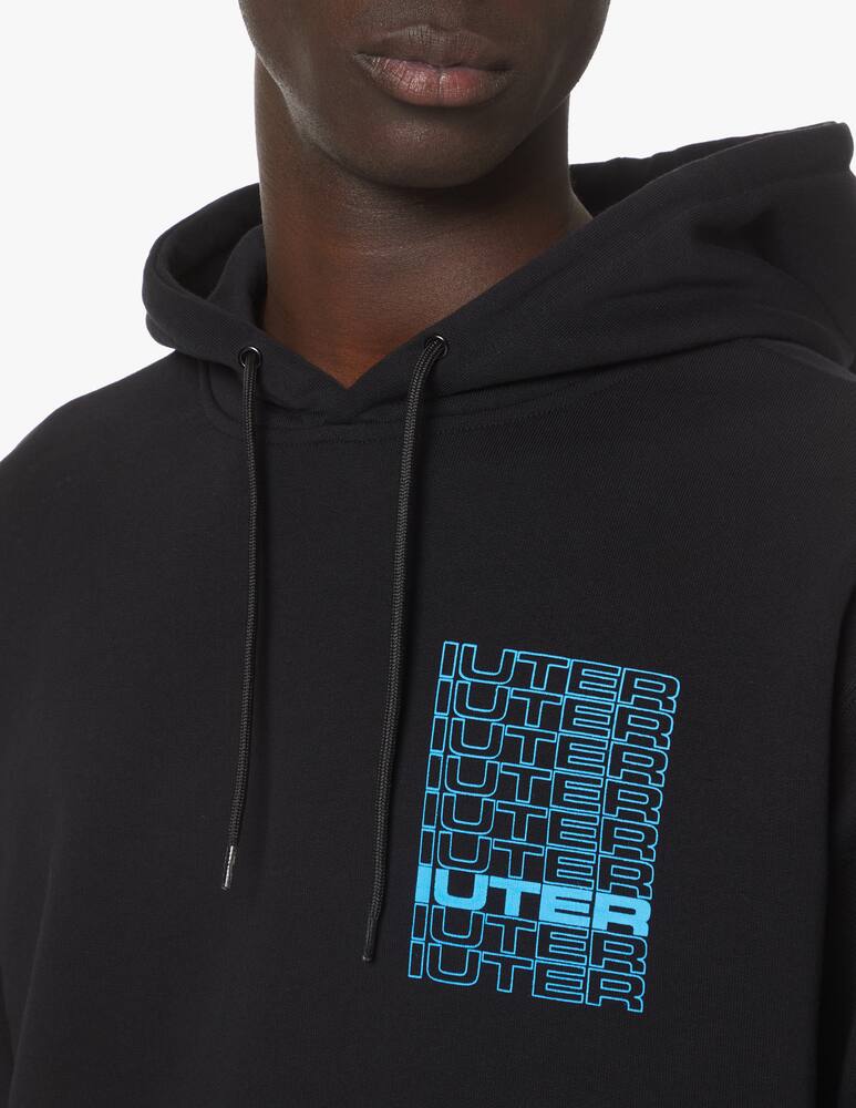 rinascente Iuter Rose thorn back hoodie - black