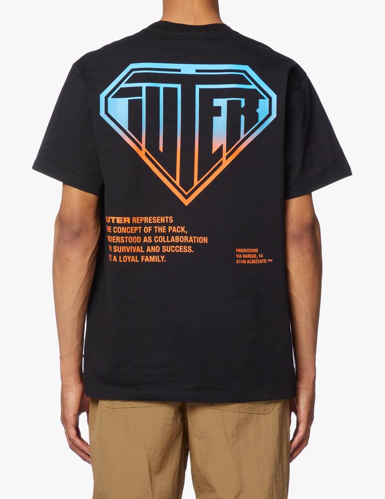 rinascente Iuter Maglietta girocollo doppio logo retro - nero