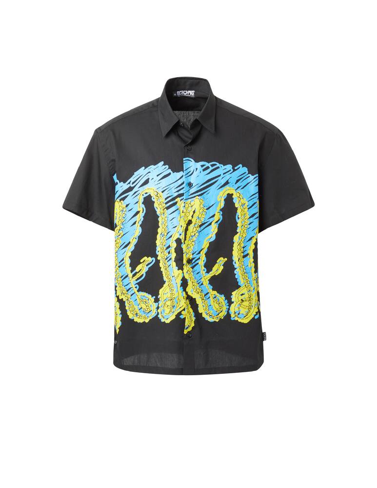 rinascente Octopus Camicia manica corta draft - nero