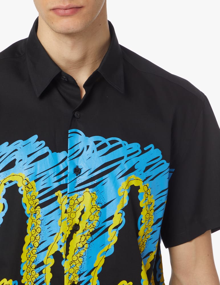rinascente Octopus Camicia manica corta draft - nero