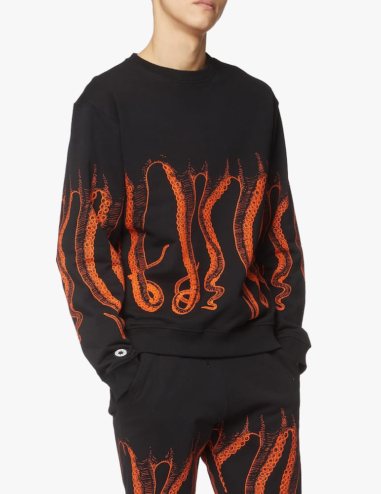 Octopus Outline octopus roundneck sweatshirt - black - picture 1 Octopus Outline octopus roundneck sweatshirt - black - picture 1
