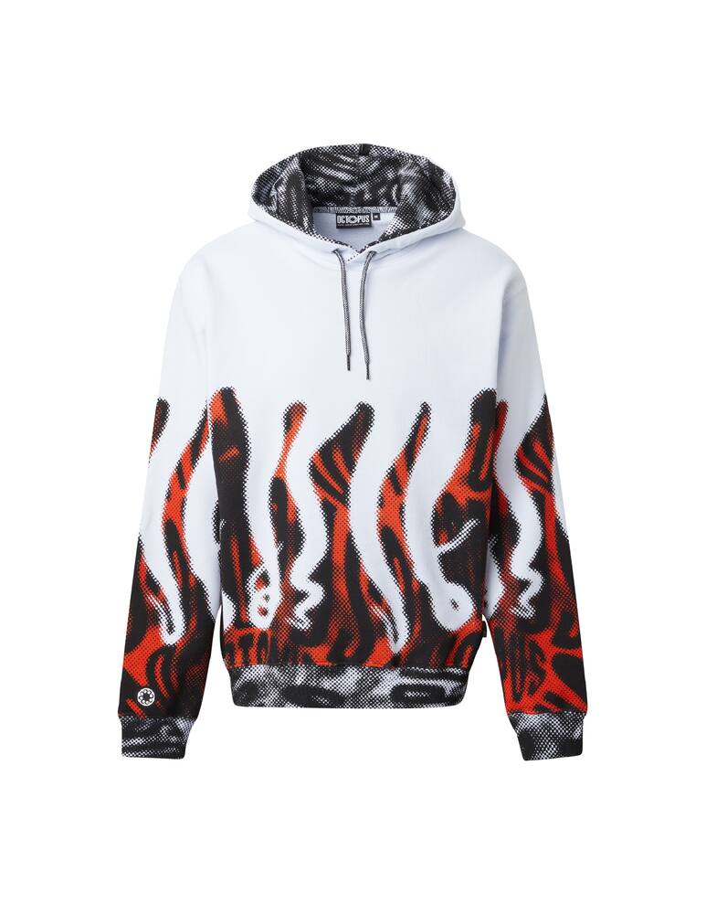 rinascente Octopus Half tone hoodie - white