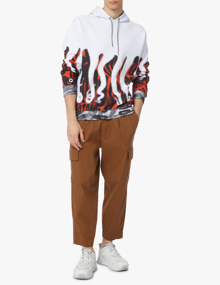 rinascente Octopus Half tone hoodie - white