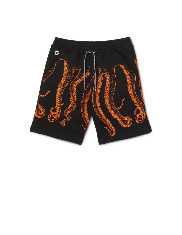 rinascente Octopus Bermuda in felpa outline - nero