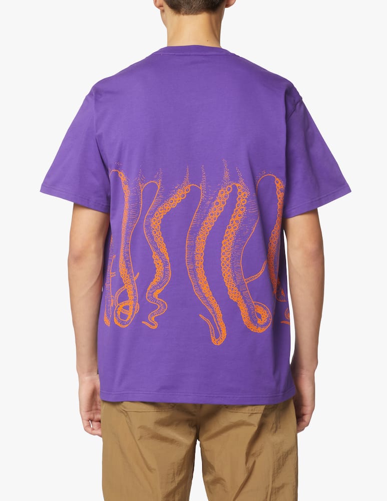 rinascente Octopus Maglietta girocollo outline logo - viola