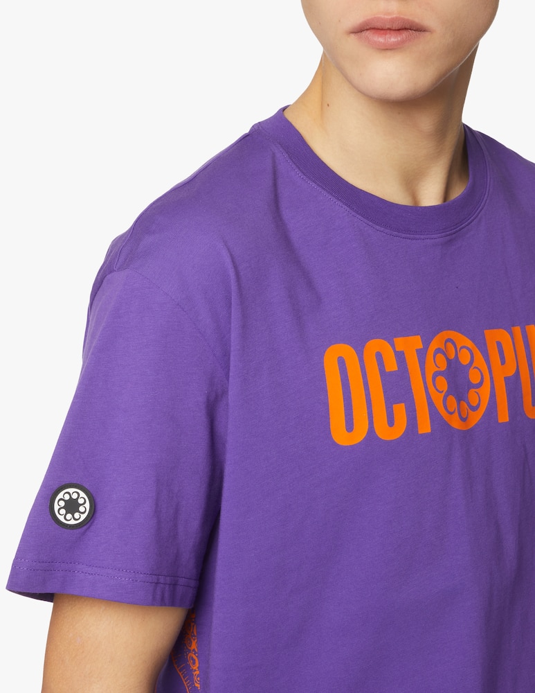 rinascente Octopus Maglietta girocollo outline logo - viola