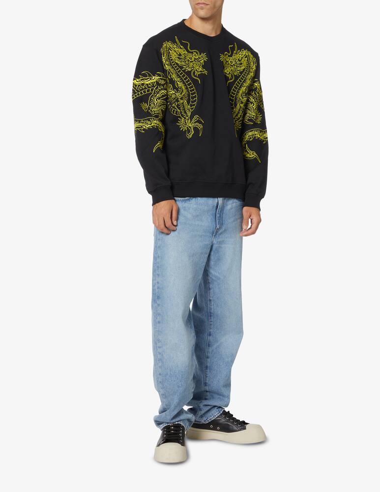 rinascente Iuter Dragon embroider roundneck sweatshirt - Black