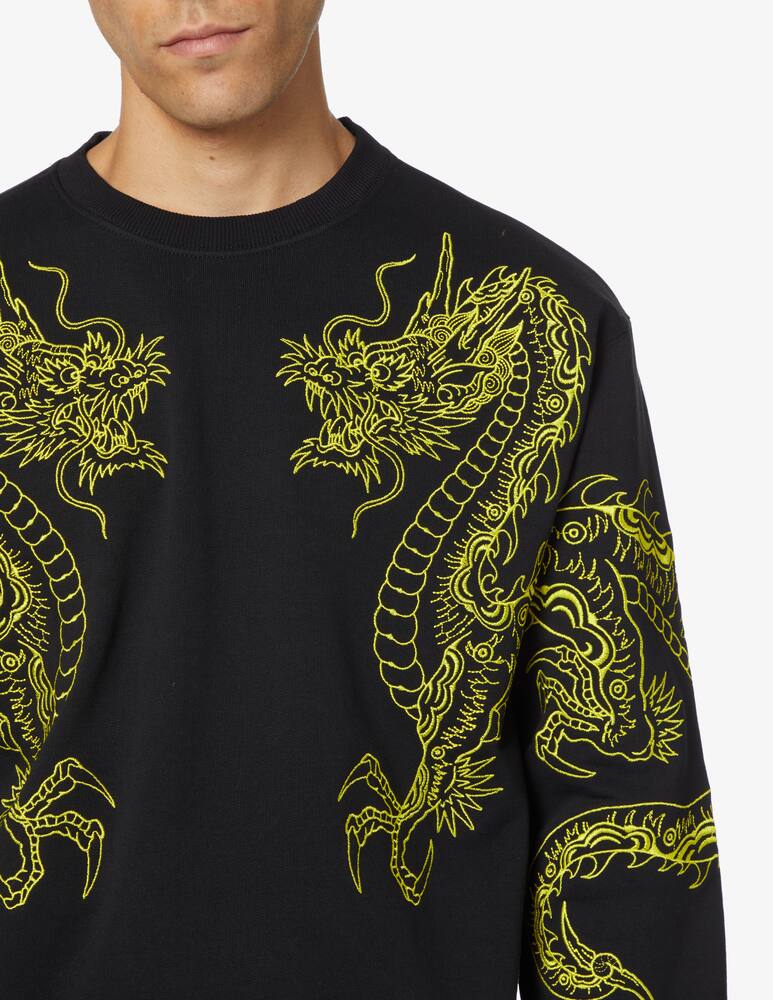 rinascente Iuter Dragon embroider roundneck sweatshirt - Black