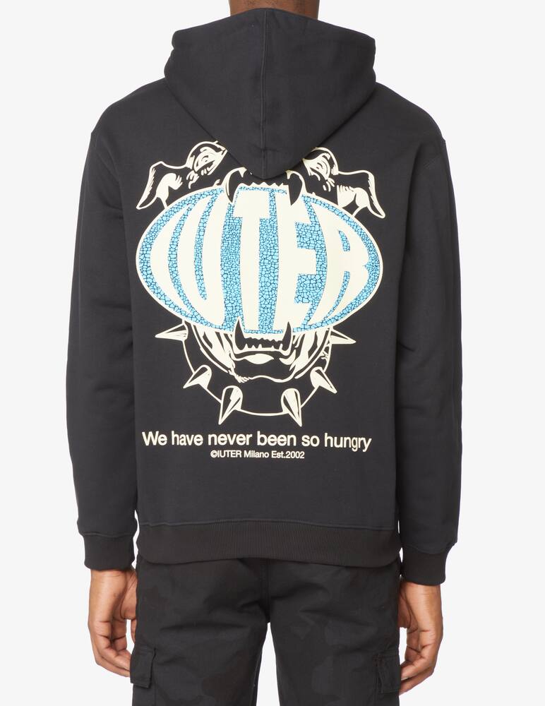 rinascente Iuter Felpa con cappuccio hungry stampa sul retro - Nero