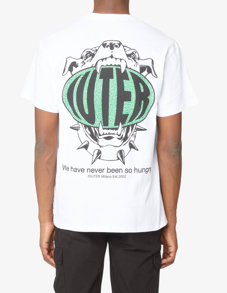 rinascente Iuter Maglietta manica corta hungry stampa sul retro - Bianco