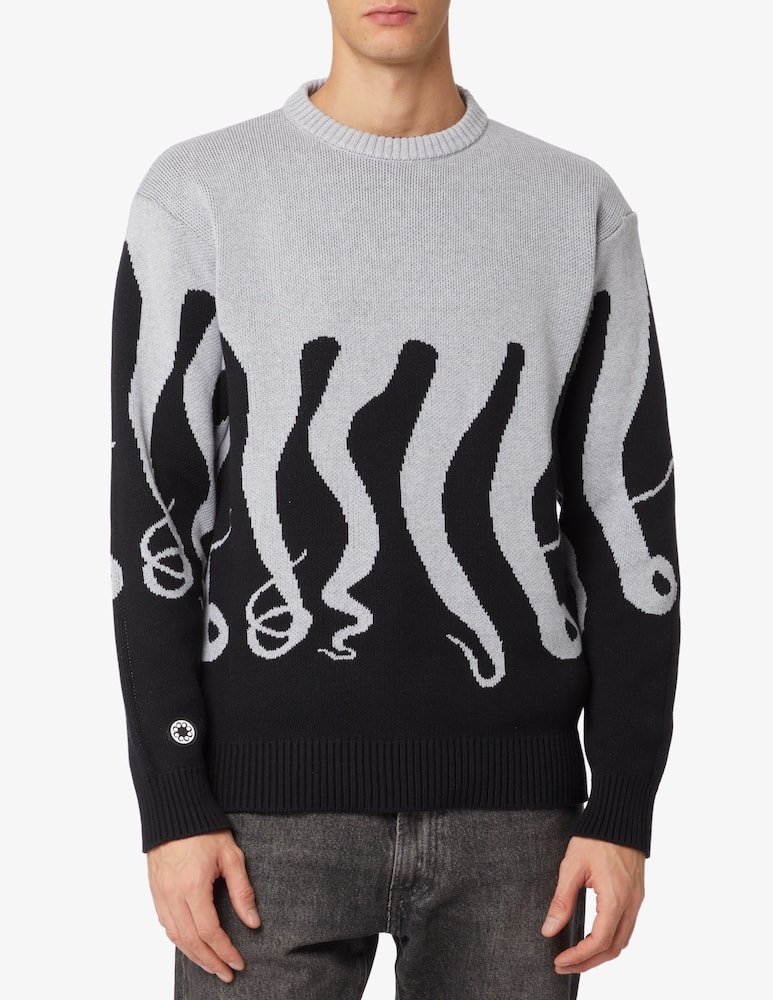 Octopus Roundneck sweater octopus - Black - picture 1 Octopus Roundneck sweater octopus - Black - picture 1