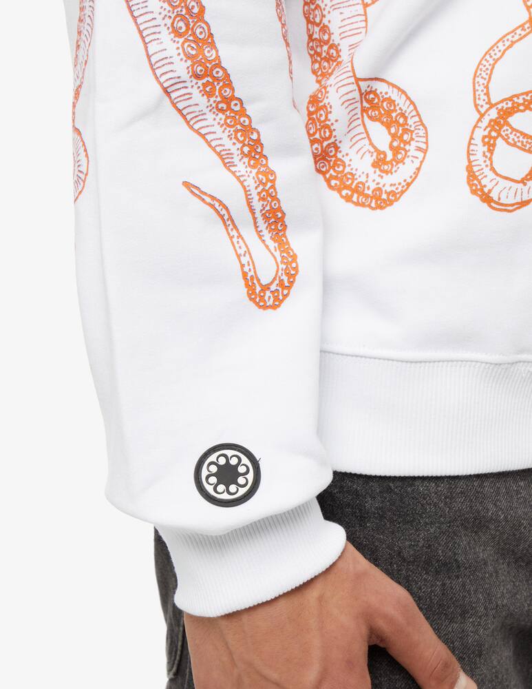 rinascente Octopus Felpa con cappuccio gradient outline - Bianco