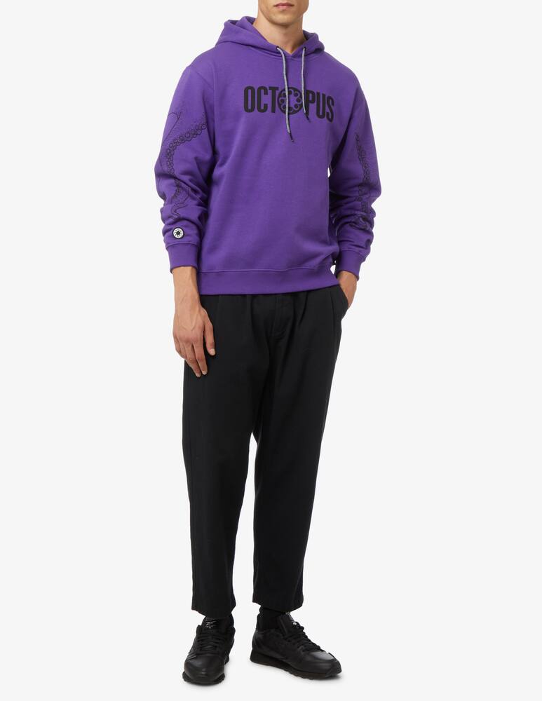 rinascente Octopus Felpa con cappuccio logo outline - Viola