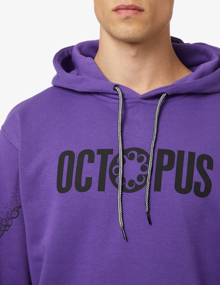 rinascente Octopus Felpa con cappuccio logo outline - Viola