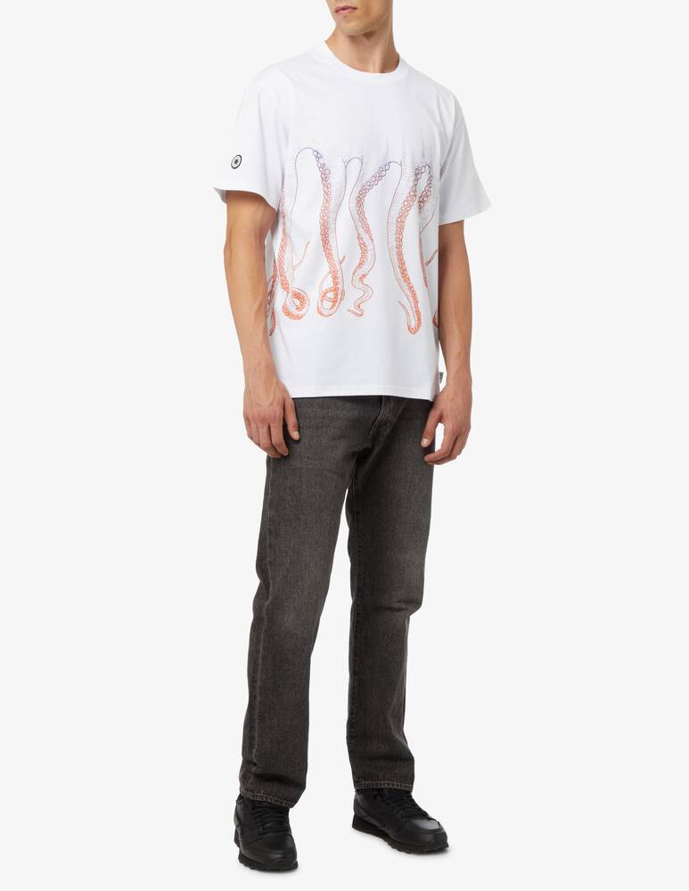 rinascente Octopus T-shirt gradient octopus outline - White