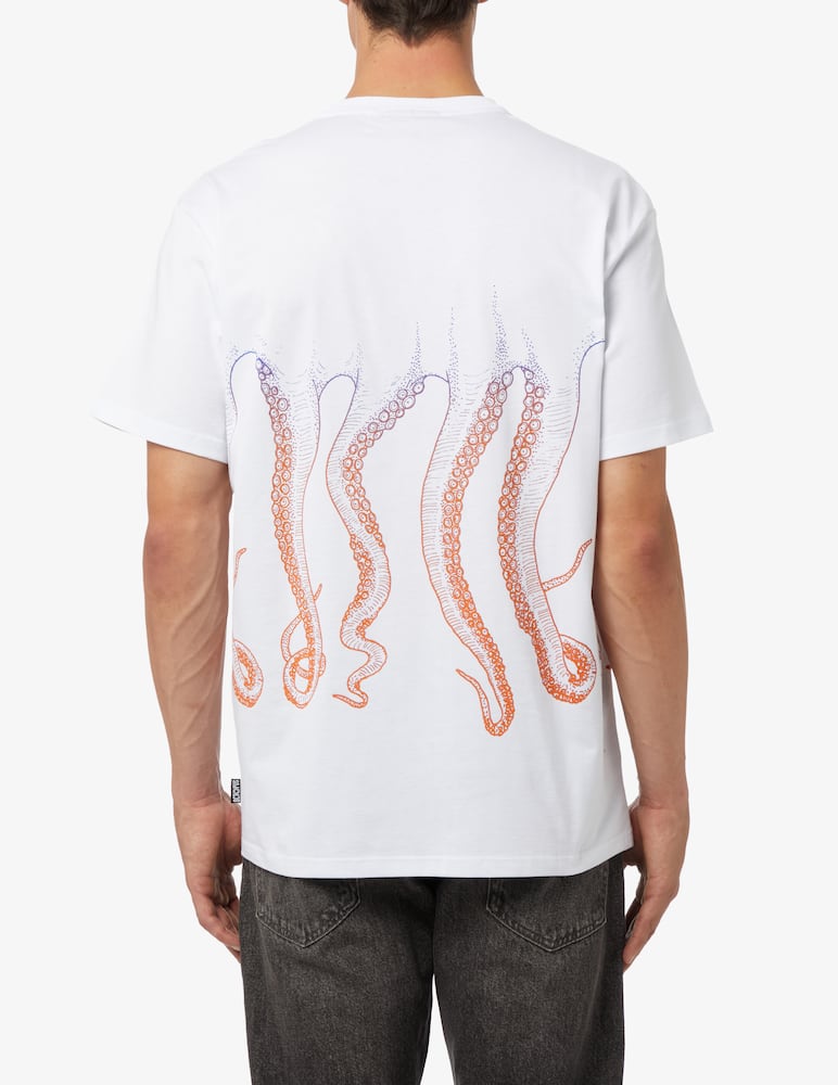 rinascente Octopus T-shirt gradient octopus outline - White
