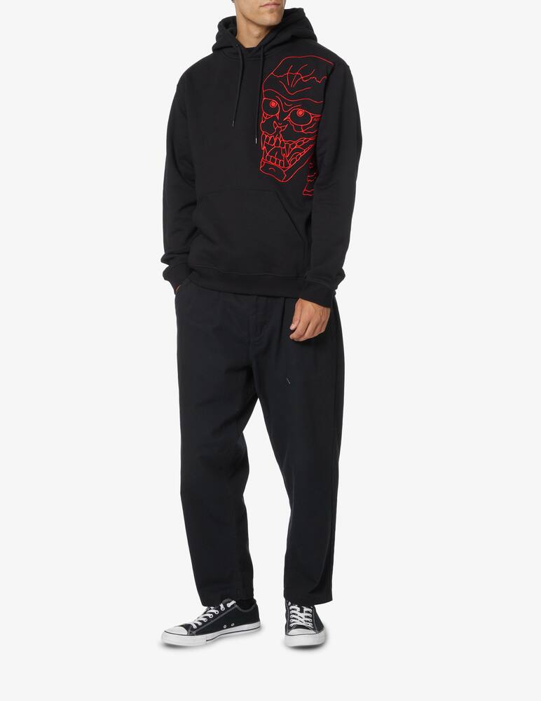 rinascente Iuter Skull embroidery hoodie - Black