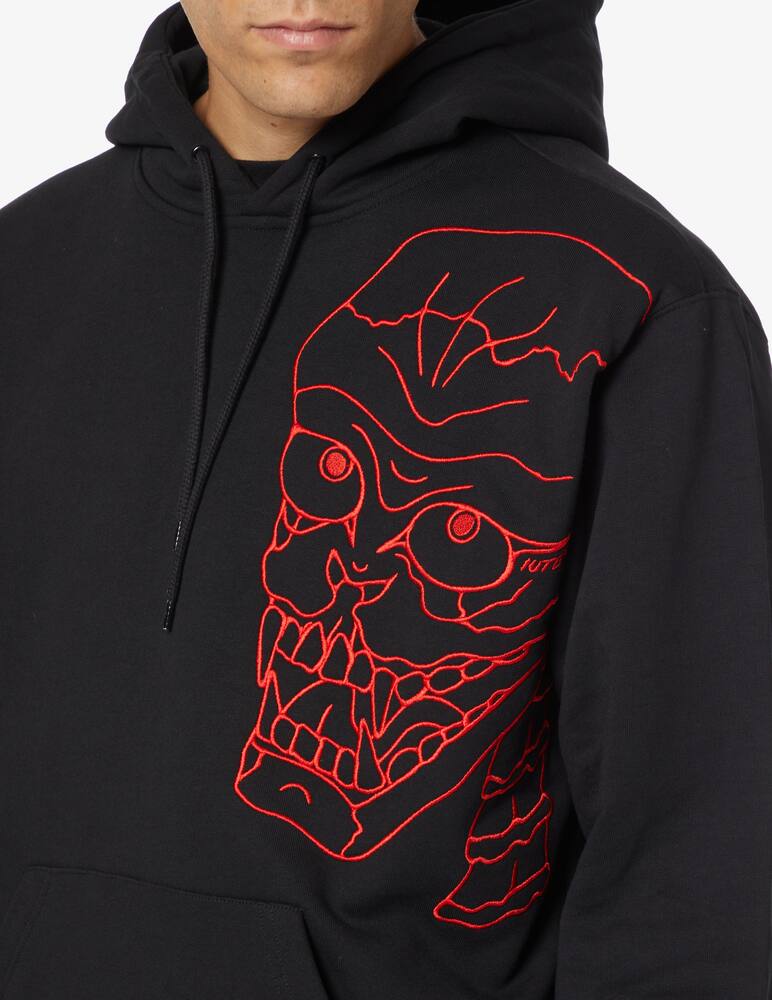 rinascente Iuter Skull embroidery hoodie - Black