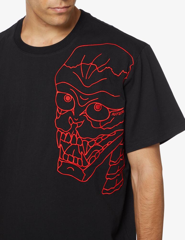 rinascente Iuter Skull embroidery t-shirt - Black
