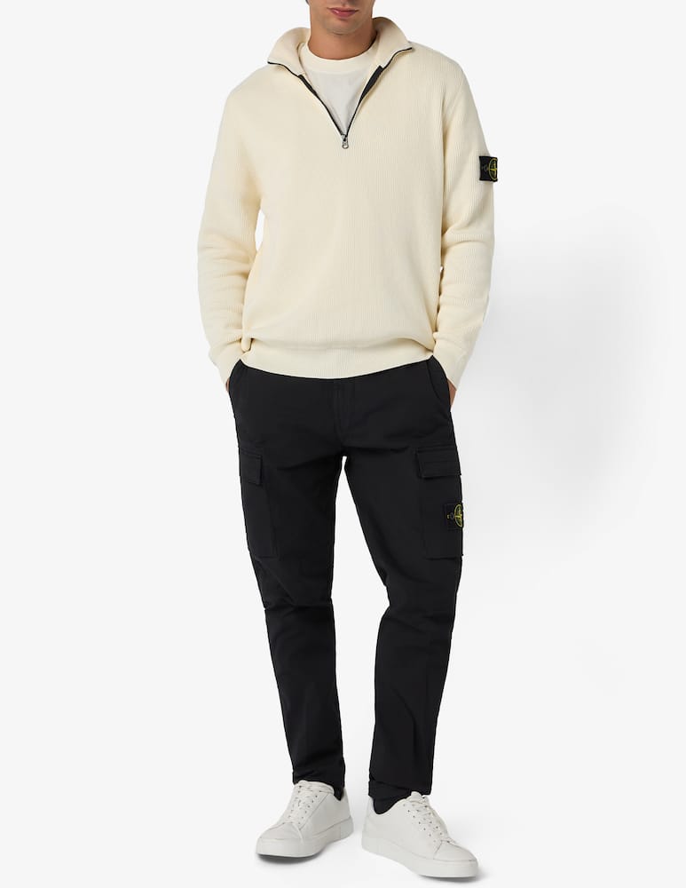 rinascente Stone Island Ribbed half-zip cotton jumper