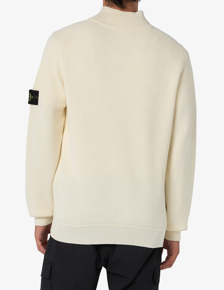 rinascente Stone Island Ribbed half-zip cotton jumper