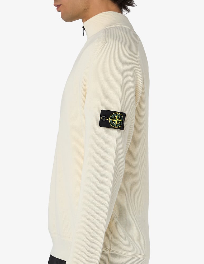 rinascente Stone Island Ribbed half-zip cotton jumper