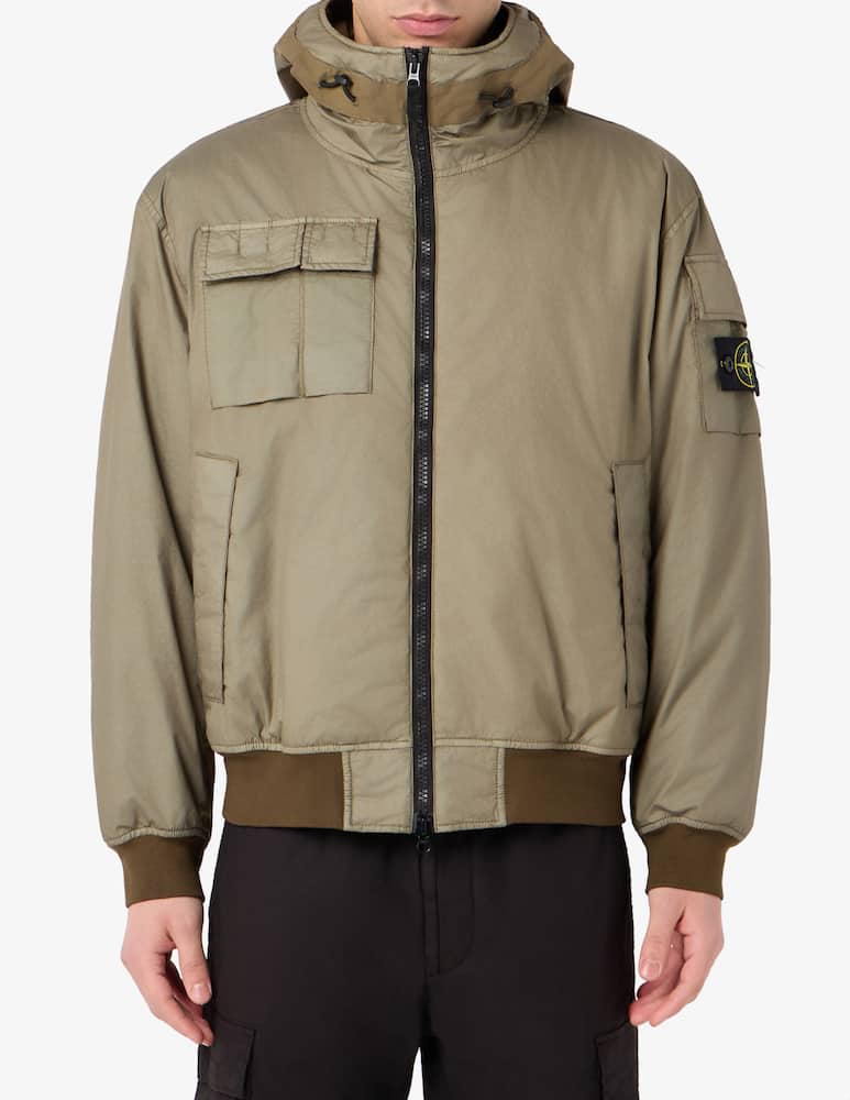 rinascente Stone Island Bomber con cappuccio membrana garment dyed