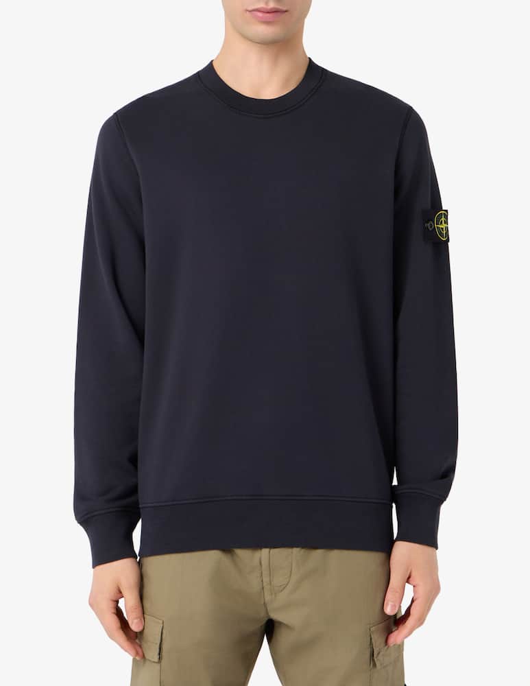 Stone Island Felpa girocollo basic in cotone organico - immagine 1 Stone Island Felpa girocollo basic in cotone organico - immagine 1