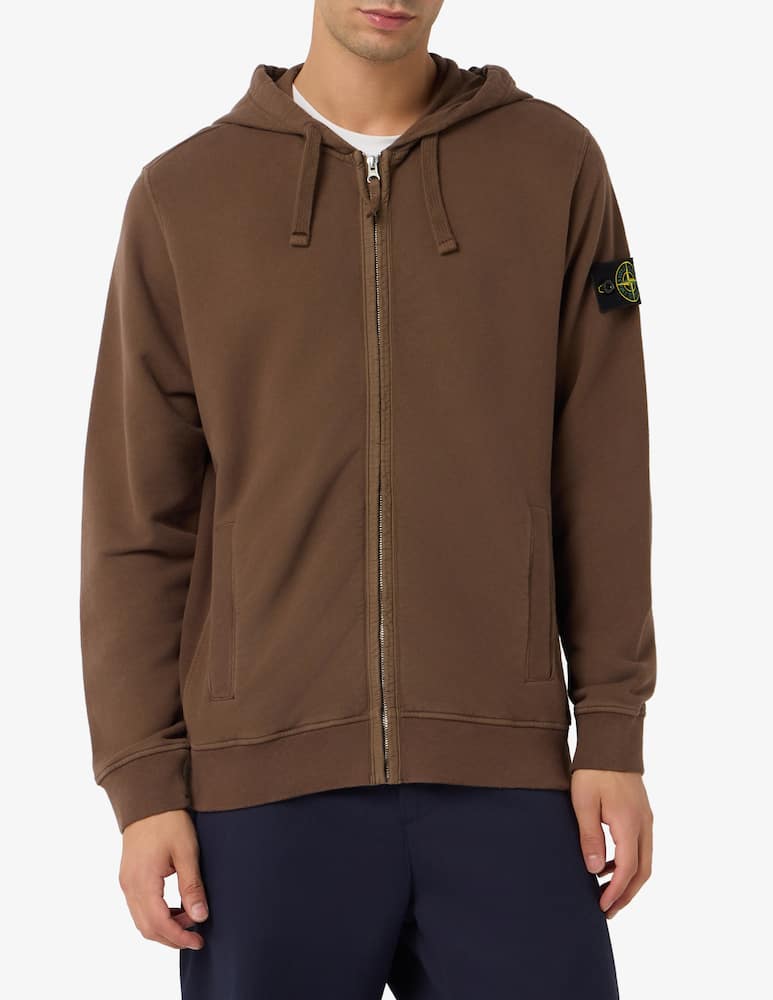 Stone Island Felpa con cappuccio in cotone organico fleece - immagine 1 Stone Island Felpa con cappuccio in cotone organico fleece - immagine 1