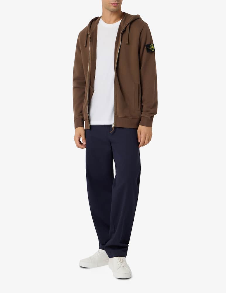 Stone Island Felpa con cappuccio in cotone organico fleece - immagine 2 Stone Island Felpa con cappuccio in cotone organico fleece - immagine 2