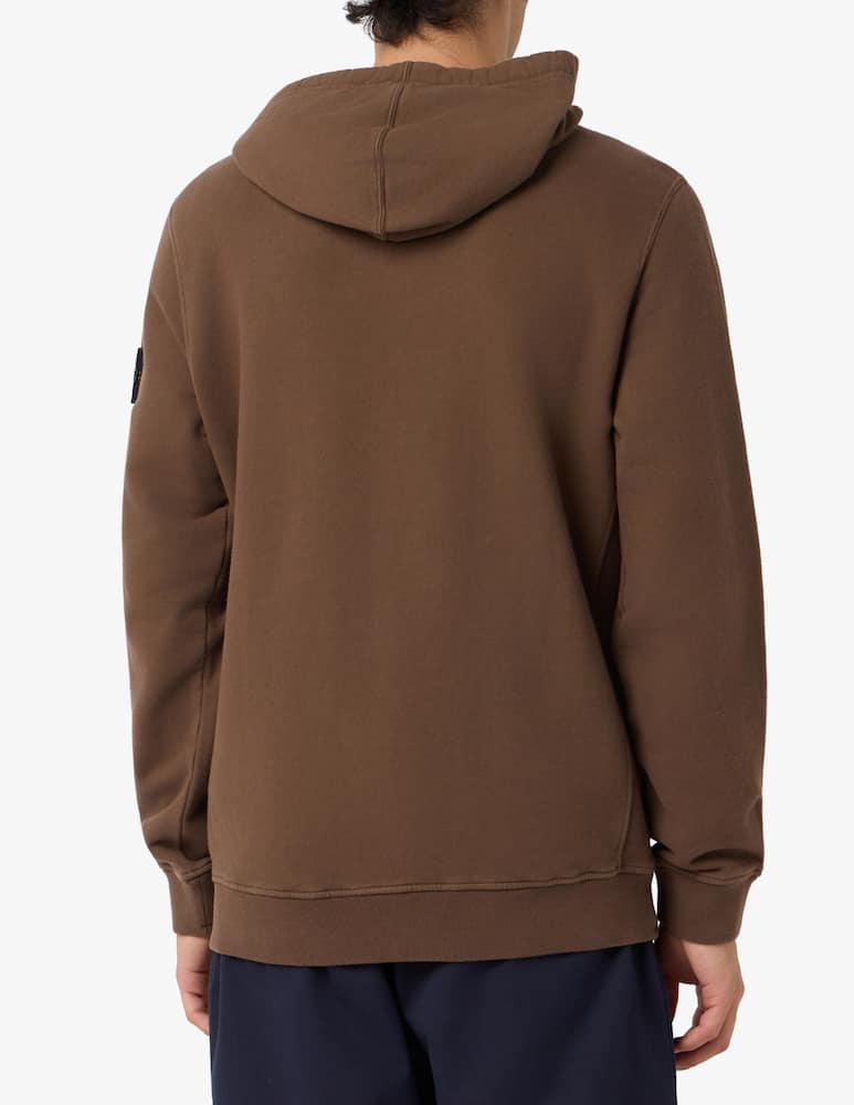 Stone Island Felpa con cappuccio in cotone organico fleece - immagine 3 Stone Island Felpa con cappuccio in cotone organico fleece - immagine 3