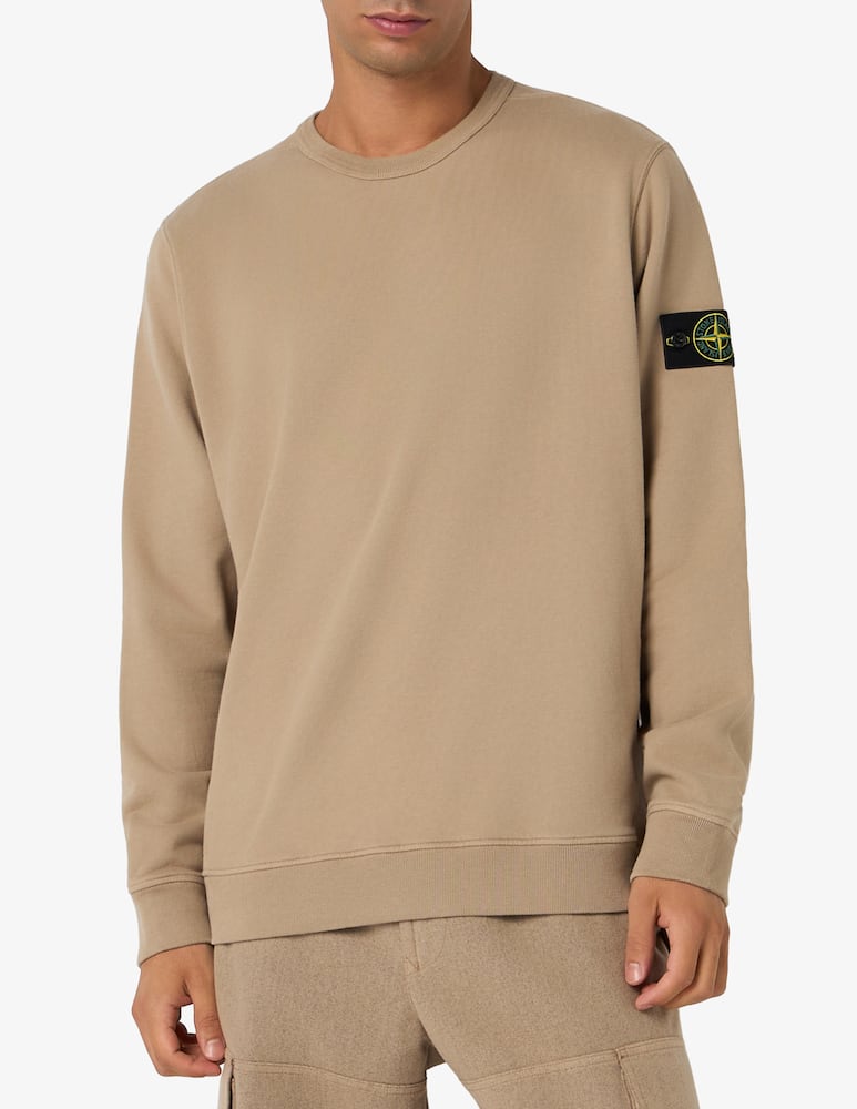 Stone Island Felpa girocollo in cotone organico fleece - immagine 1 Stone Island Felpa girocollo in cotone organico fleece - immagine 1