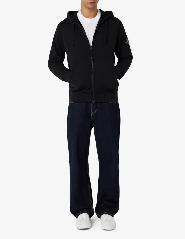 Stone Island Felpa con cappuccio e zip in cotone organico pesante - immagine 2 Stone Island Felpa con cappuccio e zip in cotone organico pesante - immagine 2