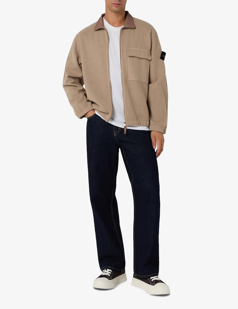Stone Island Giacca overshirt con zip in flanella - immagine 2 Stone Island Giacca overshirt con zip in flanella - immagine 2