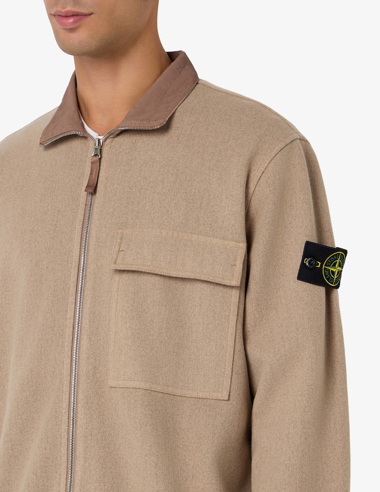 Stone Island Giacca overshirt con zip in flanella - immagine 4 Stone Island Giacca overshirt con zip in flanella - immagine 4
