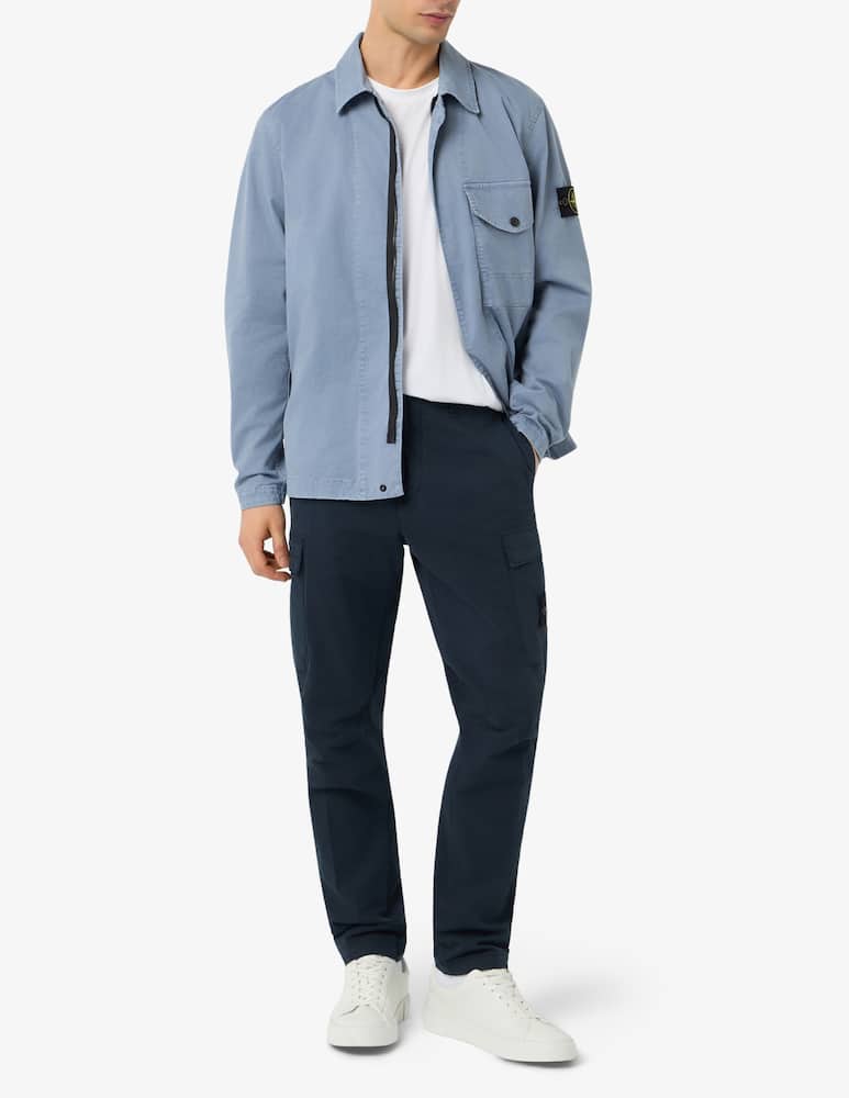 Stone Island Pantaloni cargo slim fit in twill di cotone - immagine 2 Stone Island Pantaloni cargo slim fit in twill di cotone - immagine 2