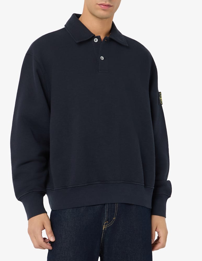 Stone Island Cotton fleece polo ls - picture 1 Stone Island Cotton fleece polo ls - picture 1