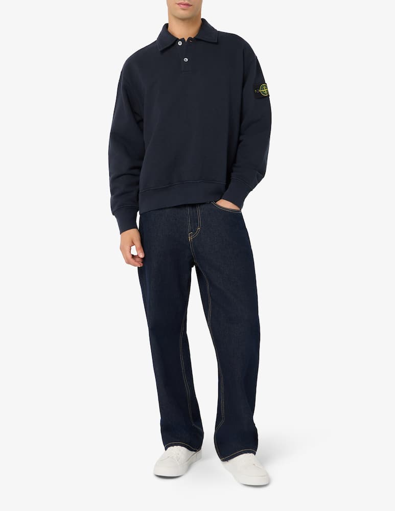 Stone Island Cotton fleece polo ls - picture 2 Stone Island Cotton fleece polo ls - picture 2
