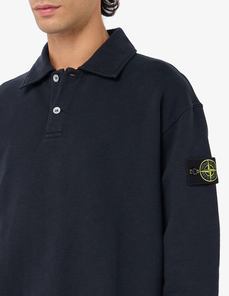 Stone Island Cotton fleece polo ls - picture 4 Stone Island Cotton fleece polo ls - picture 4