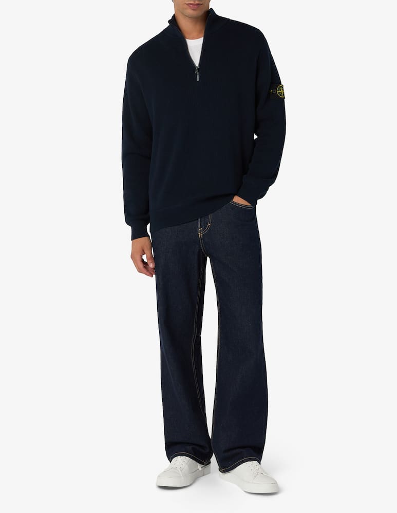 rinascente Stone Island Ribbed half-zip cotton jumper