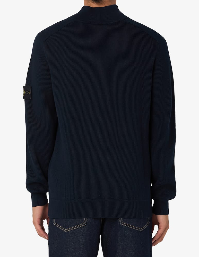 rinascente Stone Island Ribbed half-zip cotton jumper