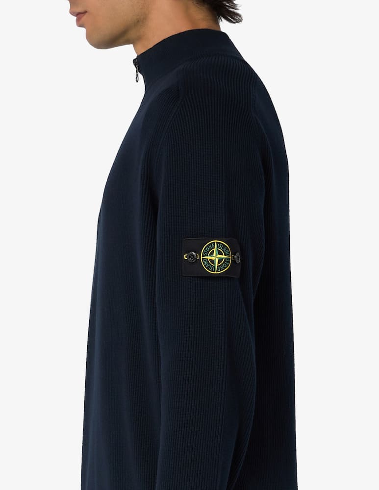 rinascente Stone Island Ribbed half-zip cotton jumper