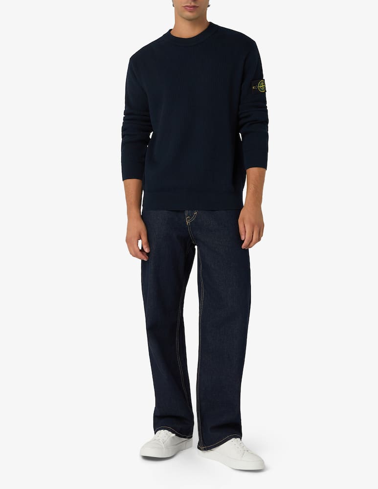 rinascente Stone Island Crew neck ribbed cotton jumper