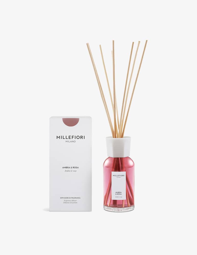 Millefiori Milano Diffusore a bastoncini 250 ml Ambra & Rosa - immagine 2 Millefiori Milano Diffusore a bastoncini 250 ml Ambra & Rosa - immagine 2