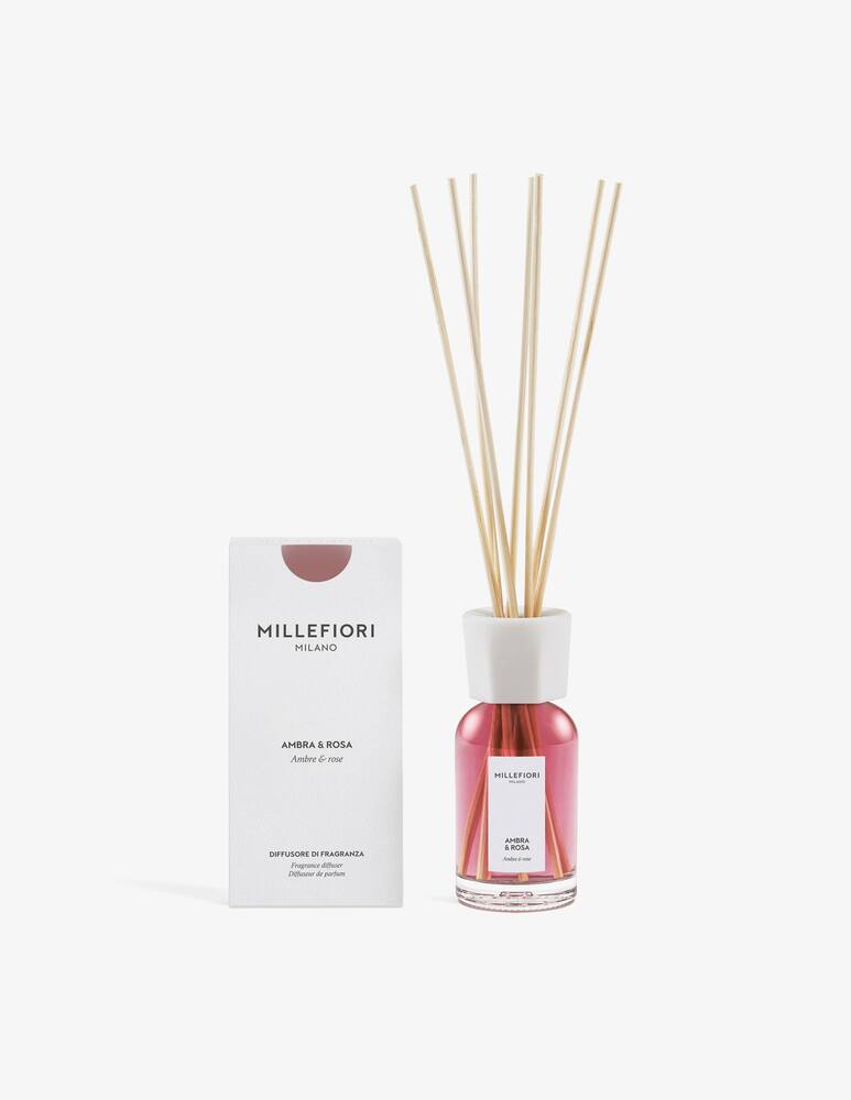 Millefiori Milano Diffusore a bastoncini 100 ml Ambra & Rosa - immagine 2 Millefiori Milano Diffusore a bastoncini 100 ml Ambra & Rosa - immagine 2