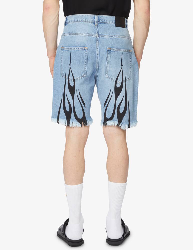 rinascente Vision of Super Pantaloncini denim black flames