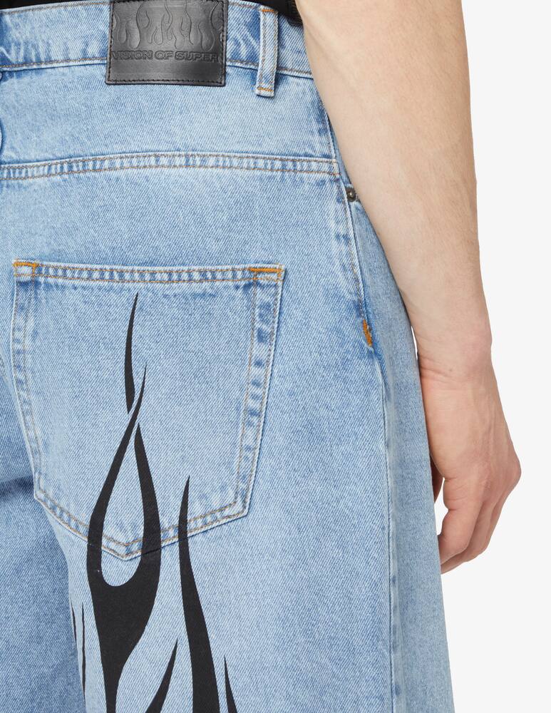 rinascente Vision of Super Pantaloncini denim black flames