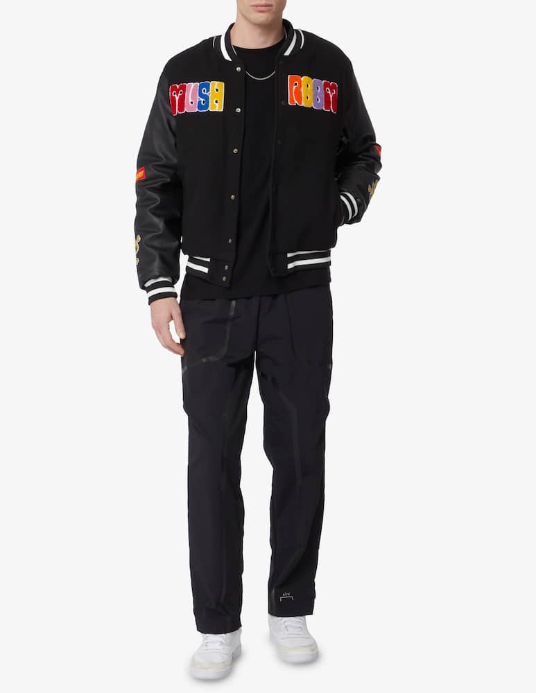 rinascente Mushroom Bomber varsity jacket - Black